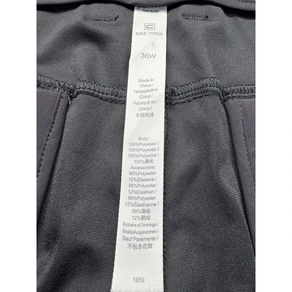 CRZ Yoga Pants Men's 36x34 Obsidian Performance Stretch Chino Golf Commuter‎
